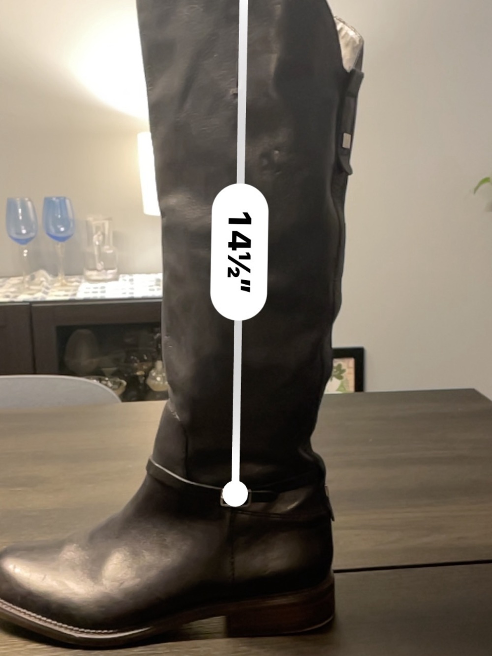 Franco Sarto Black Over-the-Knee Leather Riding Boots - Picture 7 of 11